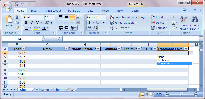 Screenshot of Survey Fields